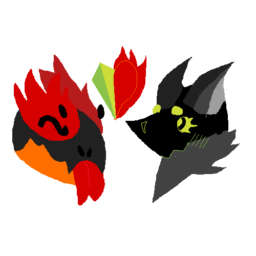 Eruptidon and obsidrugon being cute
