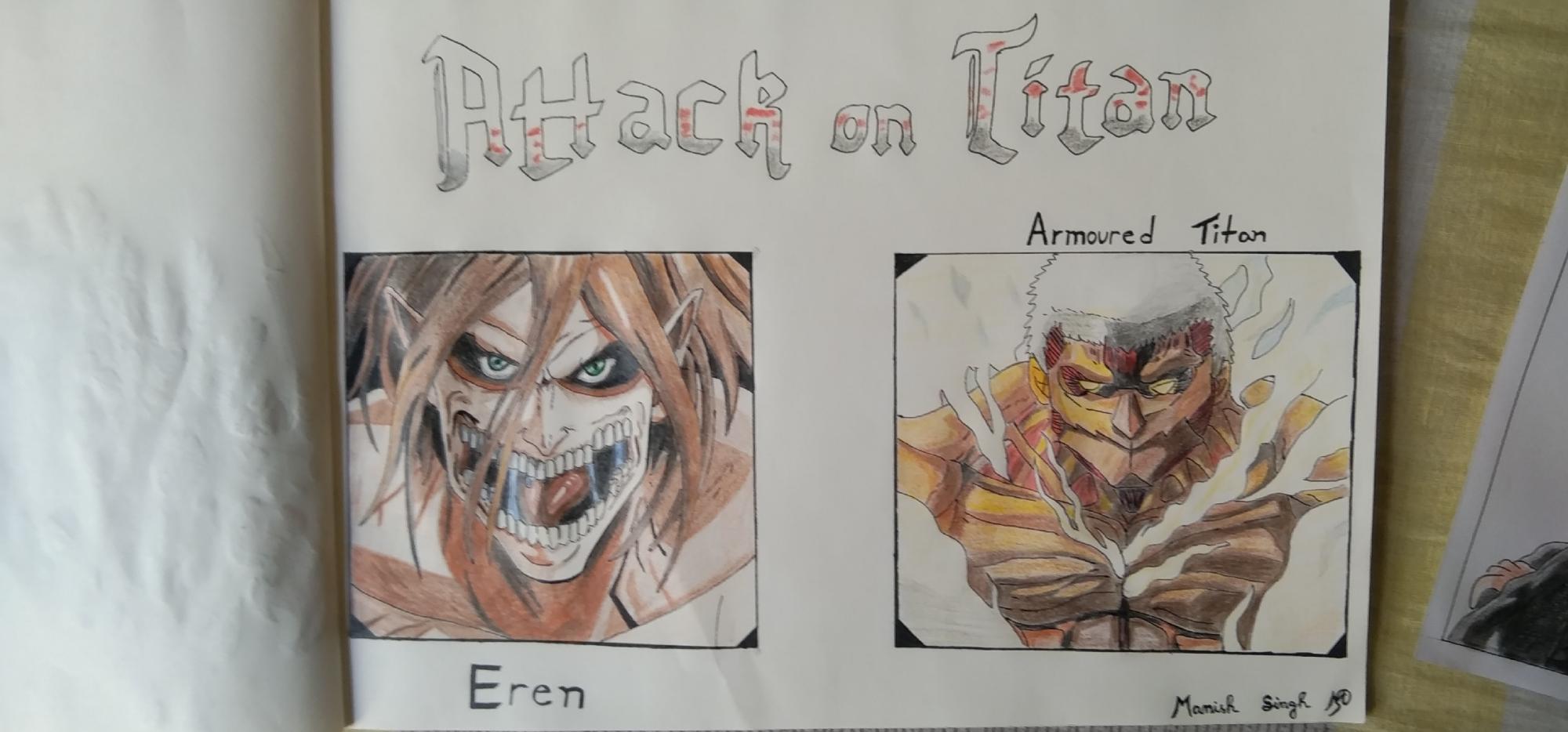 attack on titan eren titan drawing