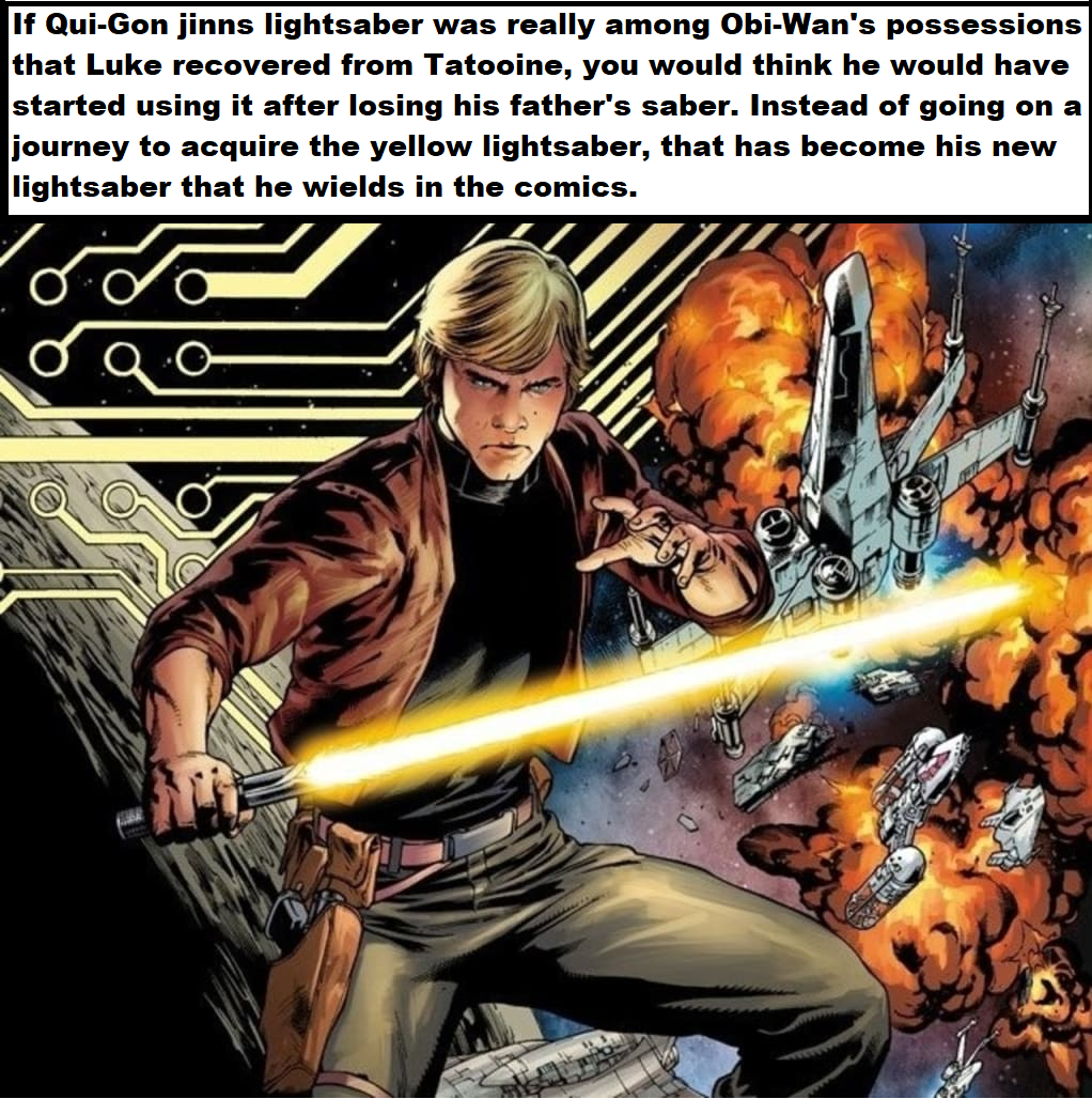 The theory that ObiWan had quigon's lightsaber in his possession has