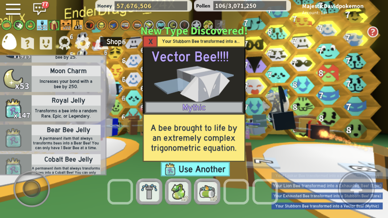 Vector Bee Fandom - new mythic vector bee information in roblox bee swarm simulator