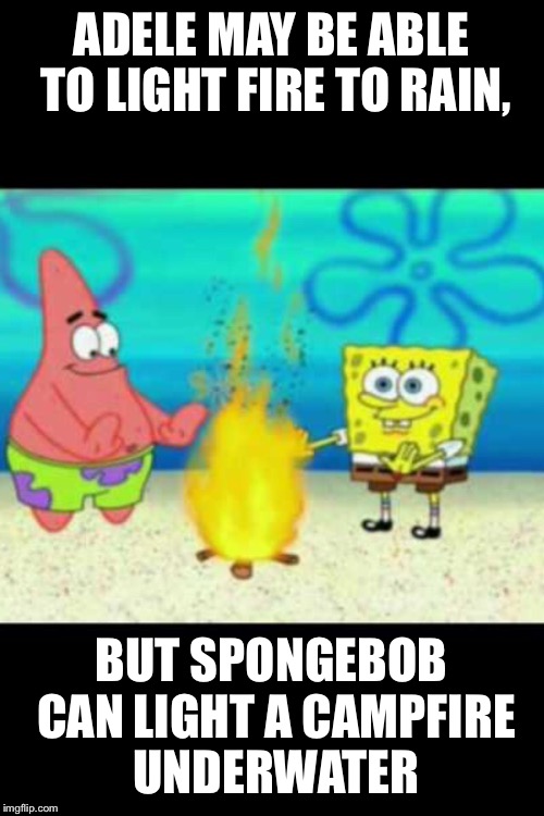 spongebob underwater fire