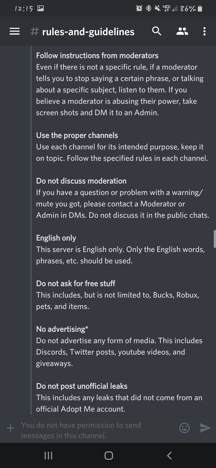 Was Going To Rejoin The Adopt Me Discord But I M Banned For No Reason Fandom - robux server discord