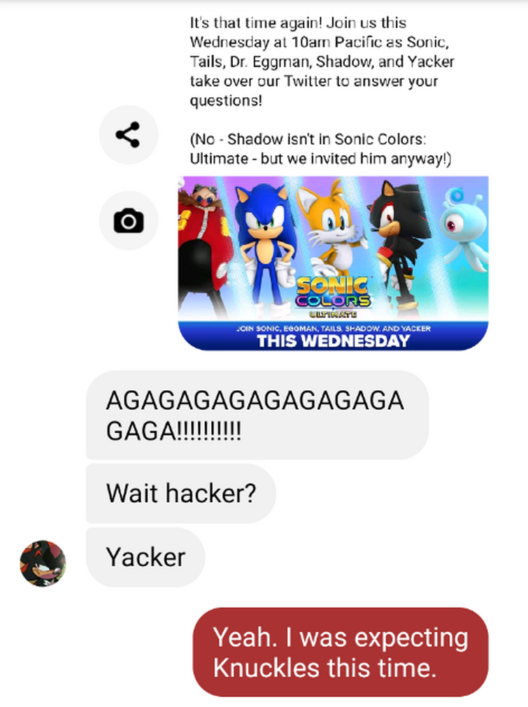 Sonic The Hedgehog - It's that time again! Join us this Wednesday at 10am  Pacific as Sonic, Tails, Dr. Eggman, Shadow, and Yacker take over our  Twitter to answer your questions! (No 