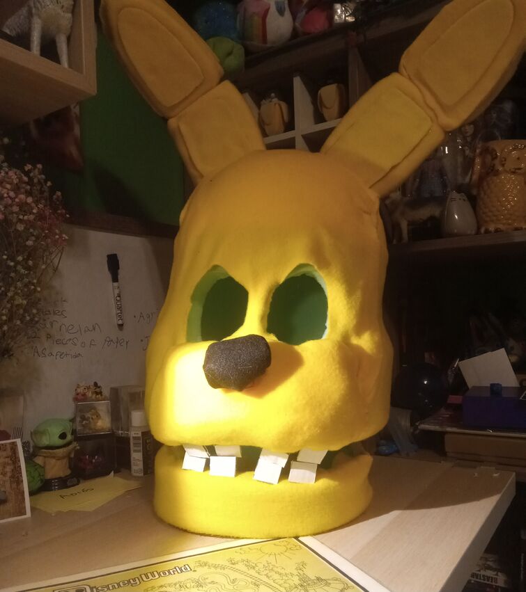 Nightmare Fredbear Cosplay Head 