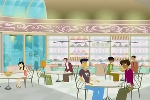  and  at Cafe Coeur Brisé, as shown in the episode "".