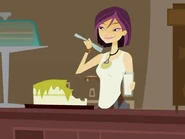Nikki eating cake.