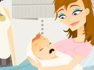 Emma with her newborn baby daughter, Emma Jr.