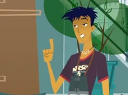 Jonesy with his bald eagle watching job costume.