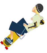 Concept art of Jude skating.