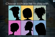 Selecting a character.