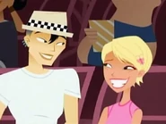 Caitlin's forced smile.