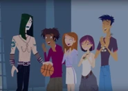 The gang impressed by Marilyn's skills