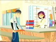 Buying clothes with kabobs.