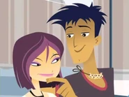 Jonesy and Nikki ready to kiss.