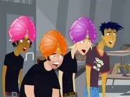 The guys are shocked at the belly dancers.