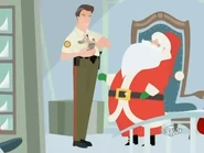 Ron tickets Santa Claus.