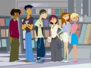 The gang looks in envy at Taj Mahome.