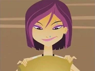 Nikki with the "Look at Me" dress, attempting to redesign it with Caitlin's blue dress.