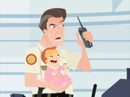 Emma smiles at Ron's walkie-talkie.