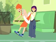 Nikki gives Jude a wedgie.