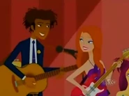 Marlowe and Wyatt perform with their band at the end of the year dance in "Snow Job."