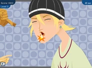 The player pops the zit.