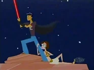 Jonesy having a nightmare about Darth.