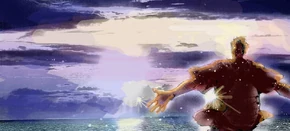 Ango greeting the sun by unknown artist