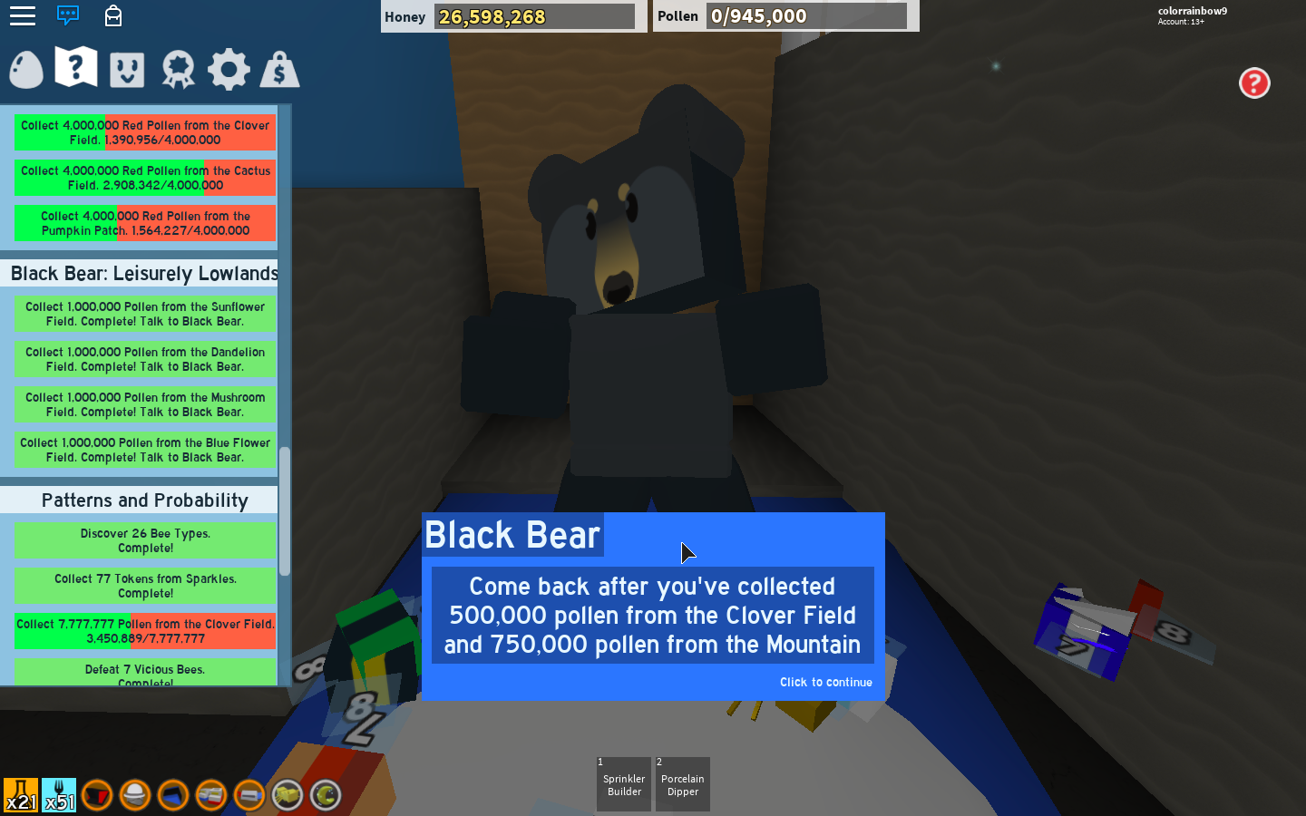 Bee Swarm Simulator Black Bear Leisurely Lowlands