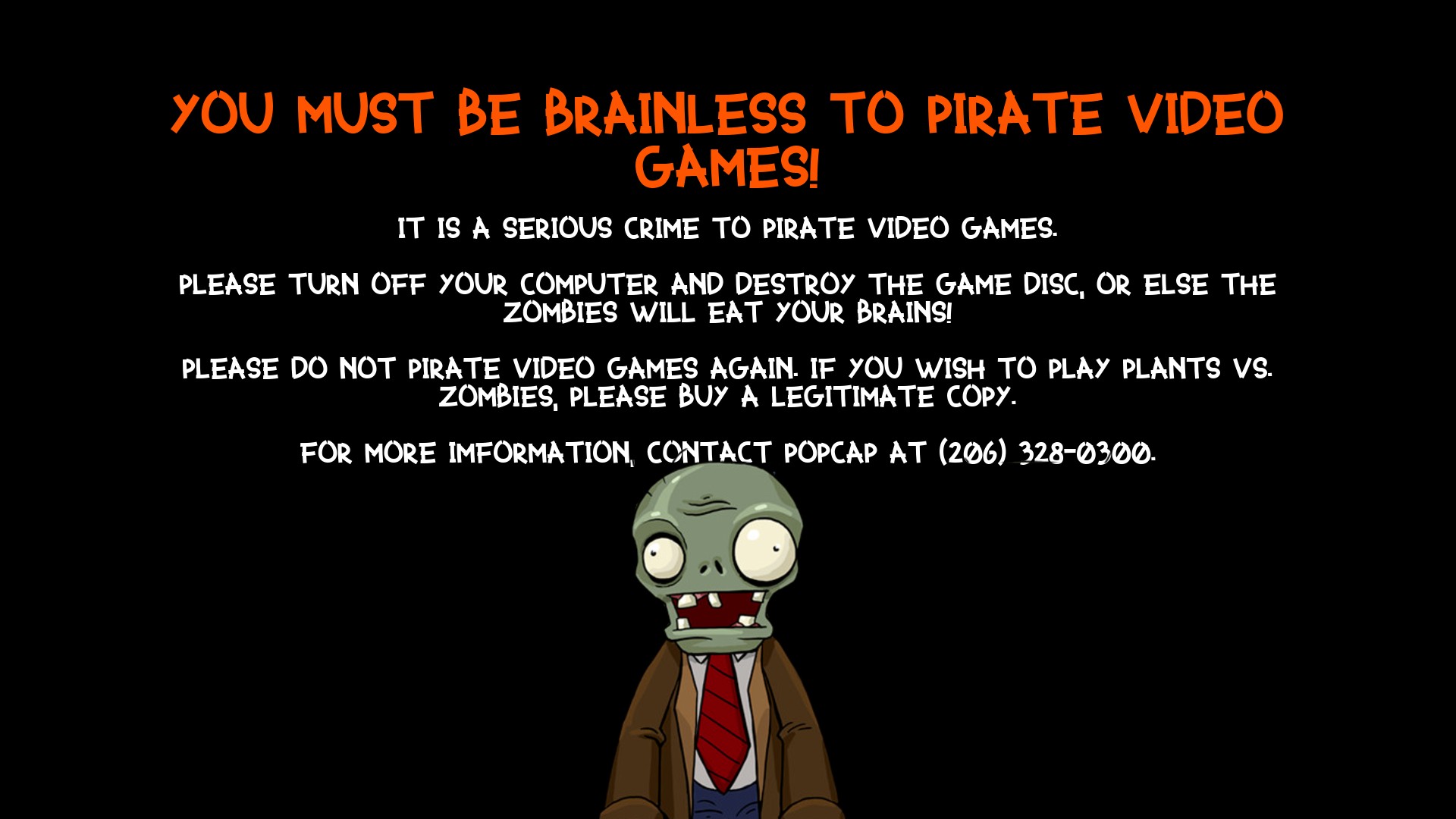 Plants vs. Zombies AntiPiracy Screen Fandom