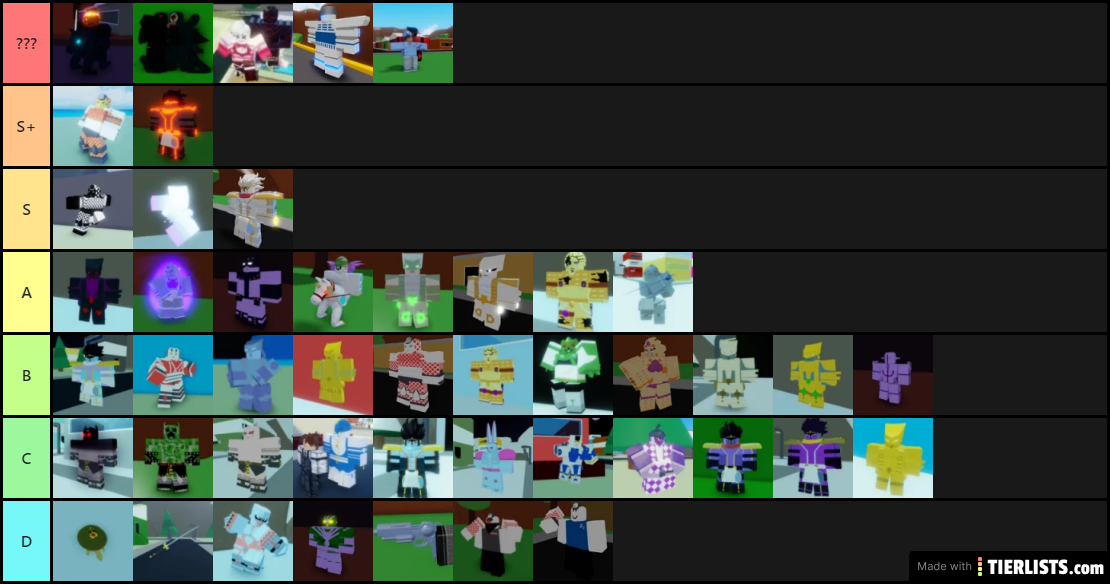 Stands rarity tier list