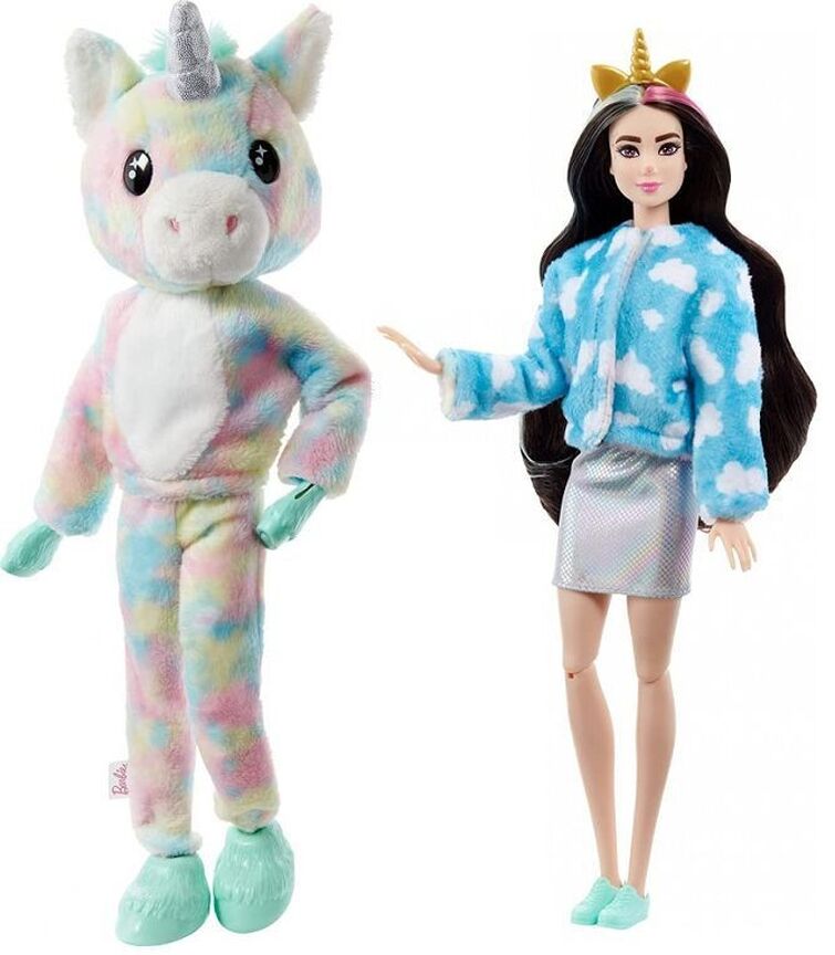 Barbie Doll, Cutie Reveal Unicorn Plush Costume Doll With 10 Surprises