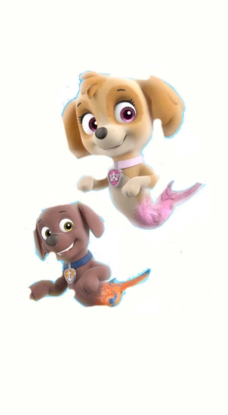Zuma and Skye as merpups (no background) | Fandom