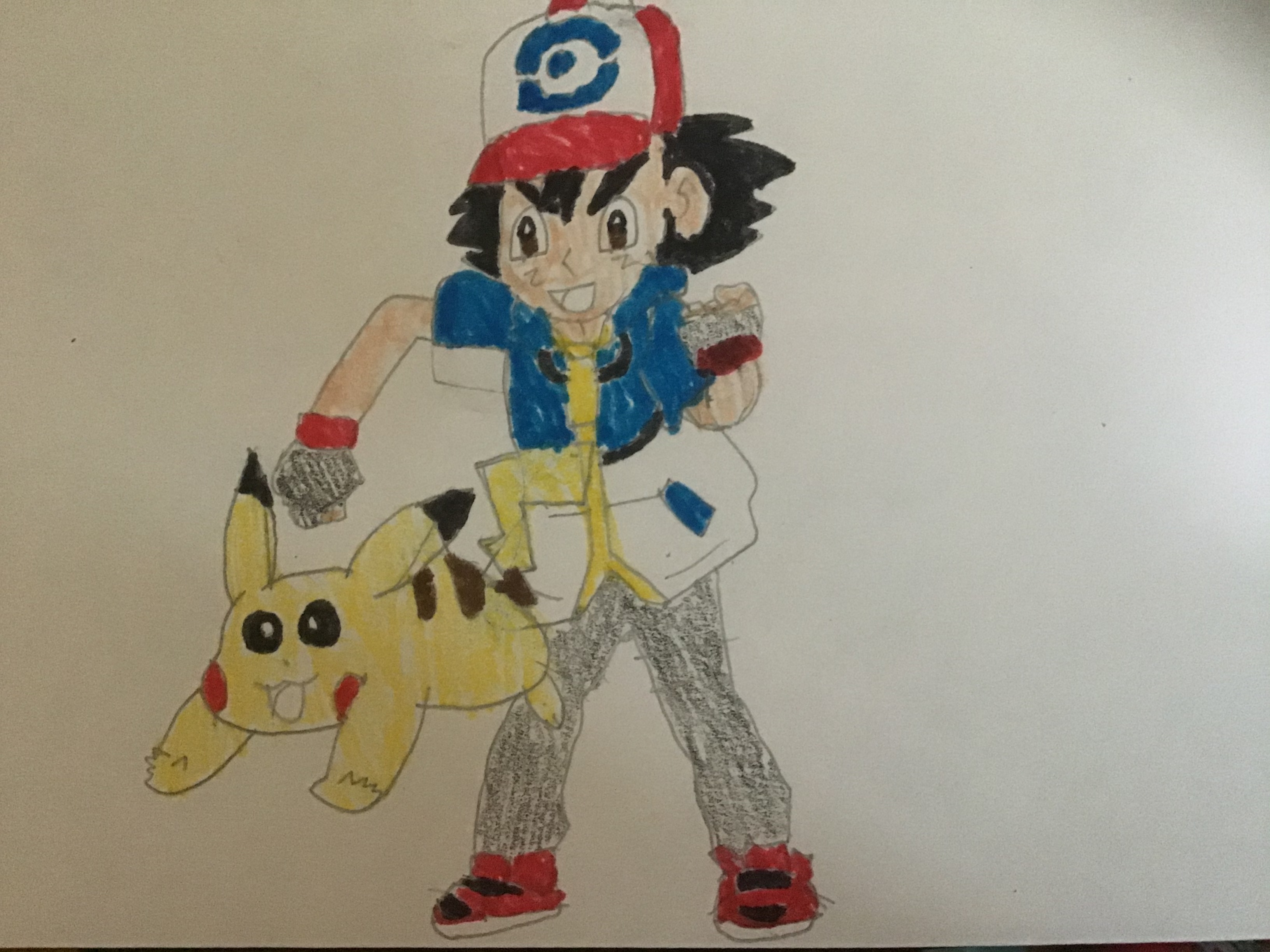 Nice drawing of Pikachu and Ash by @juan.alczr5 Go give him a