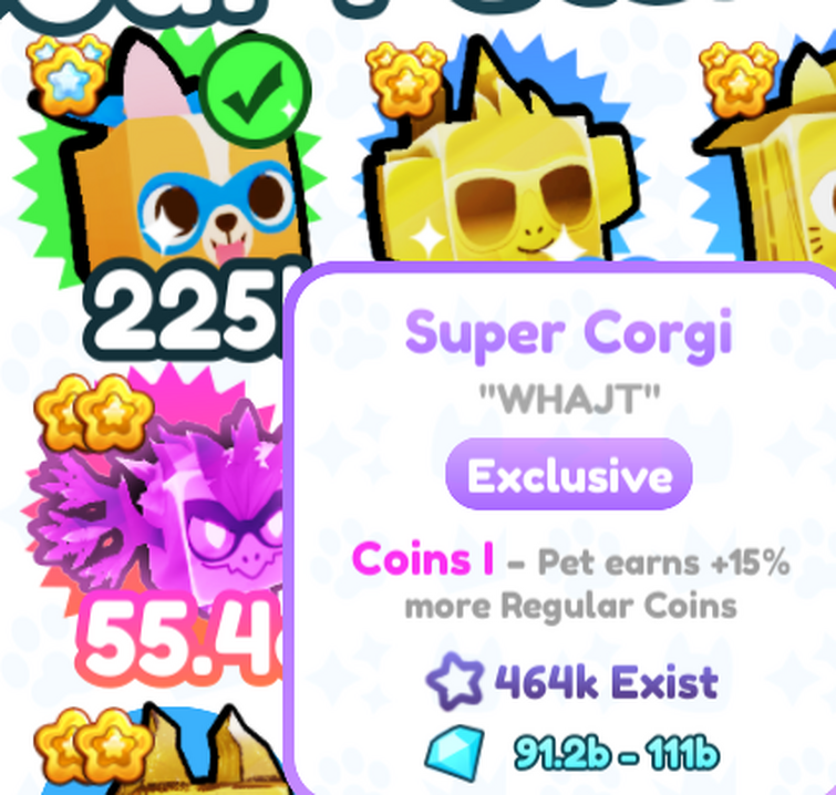 Huge Super Corgi Value - Pet Sim X Value List 