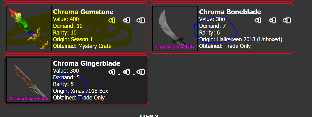 Trading Hallow Scythe And Fire Bat For C Ginger Blade Fandom - roblox mm2 gemstone value