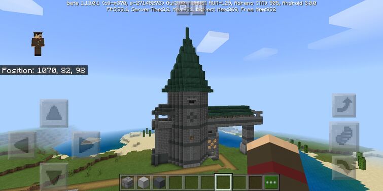 minecraft castle tower roof