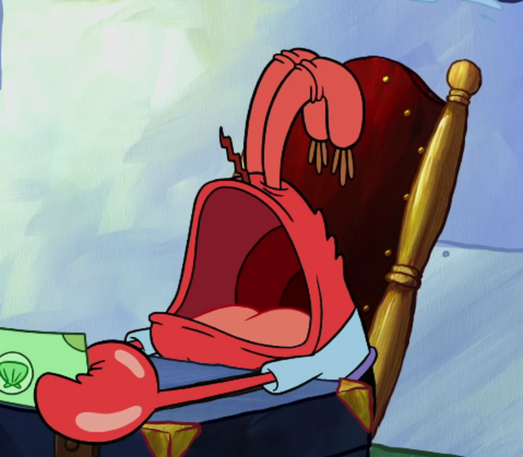spongebob mr krabs crying