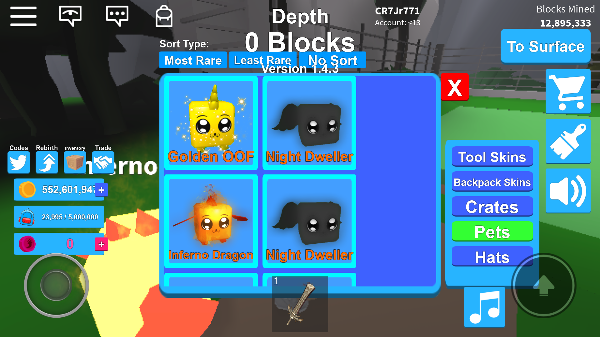 Roblox Mining Simulator Hat