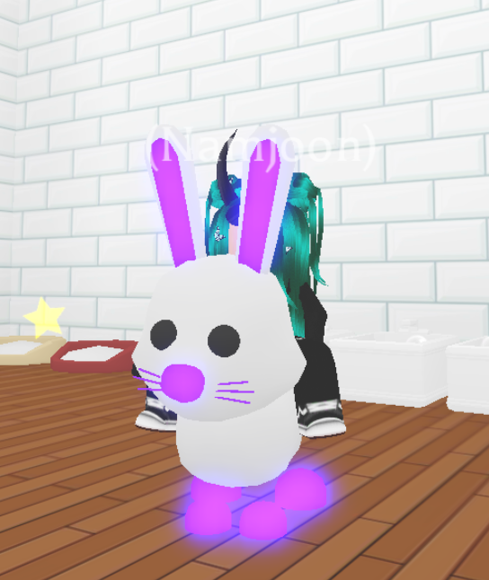 Trading A Ugly Mega Neon Bunny D Fandom - roblox adopt me bunny pet