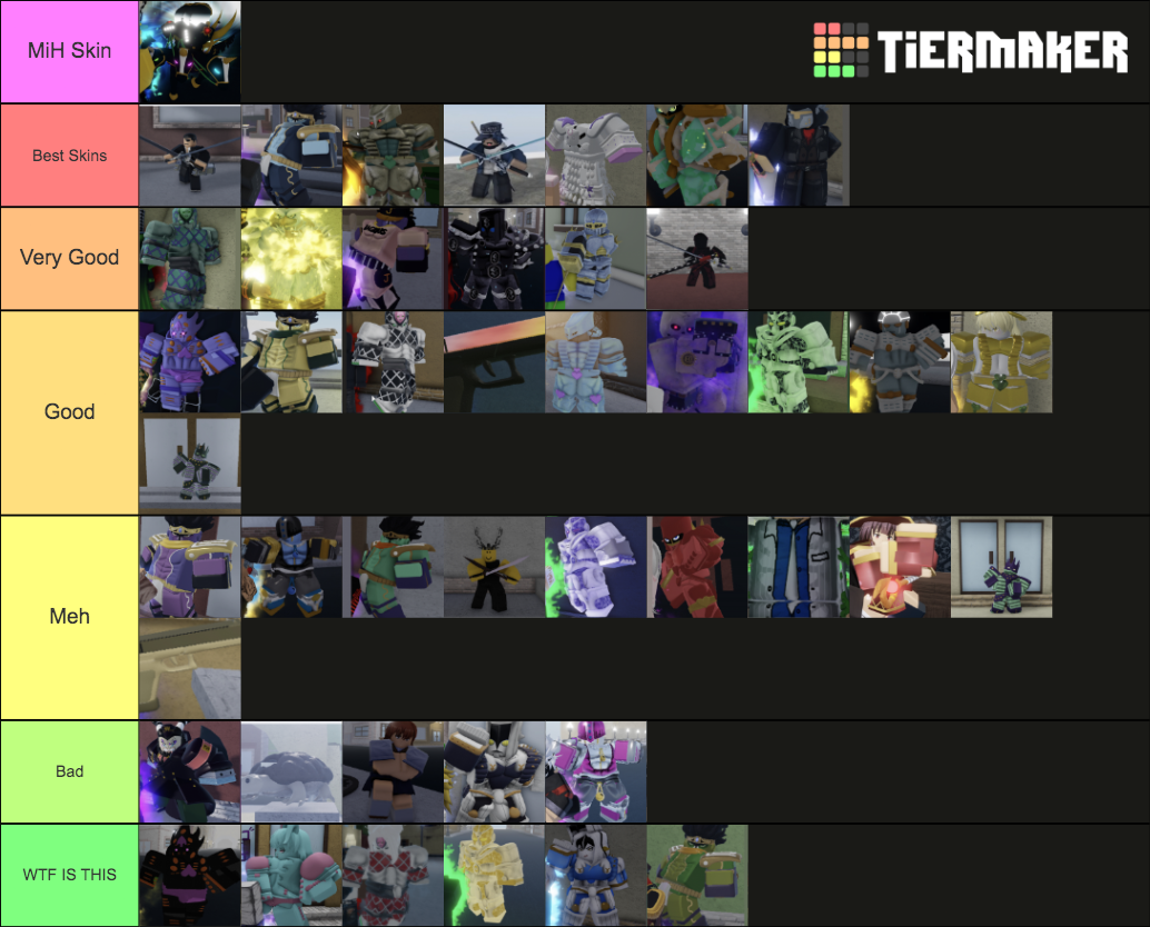 Where can I get good tierlists for skins that are actually good