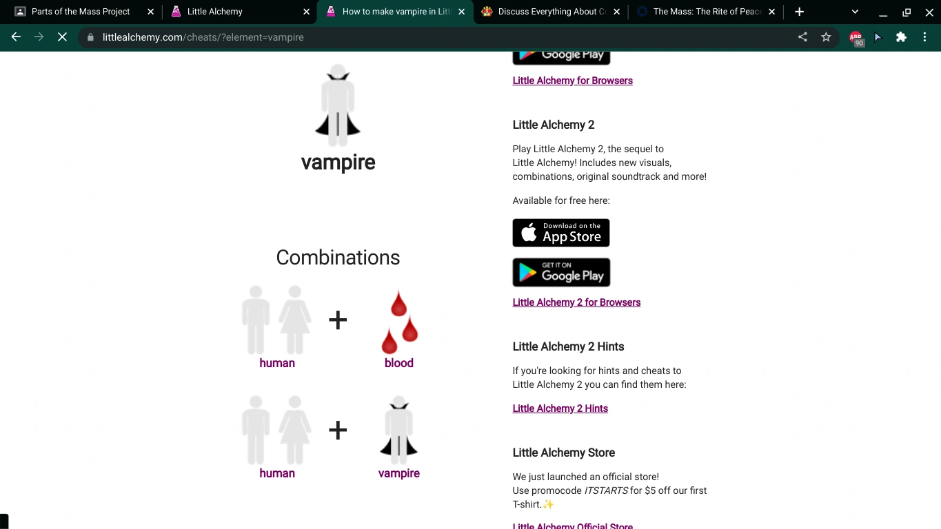 how to make vampire in little alchemy??? Fandom