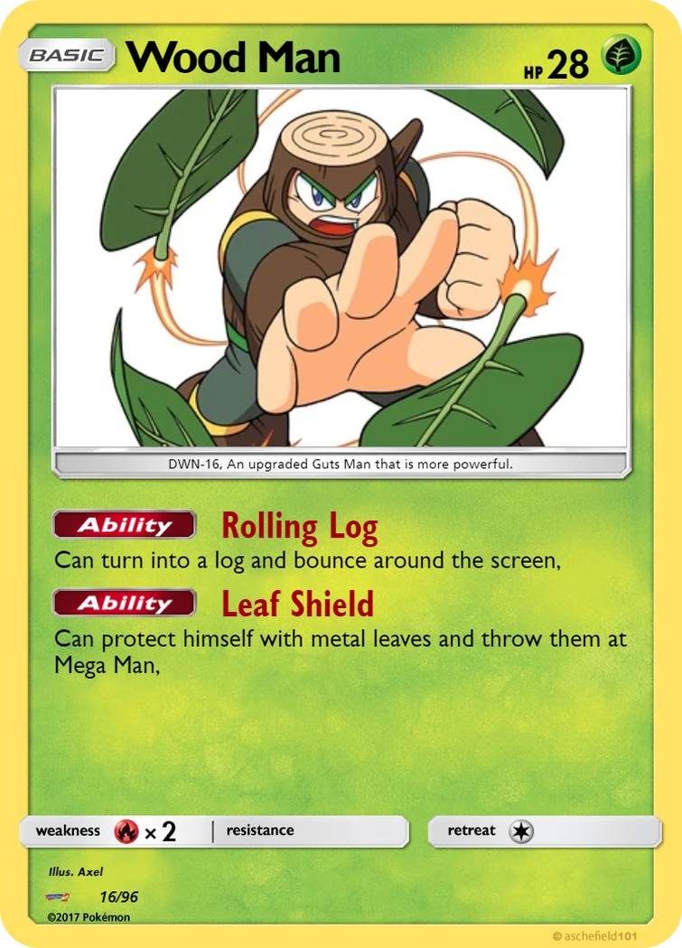 Metal Man and Wood Man as Pokemon cards. | Fandom