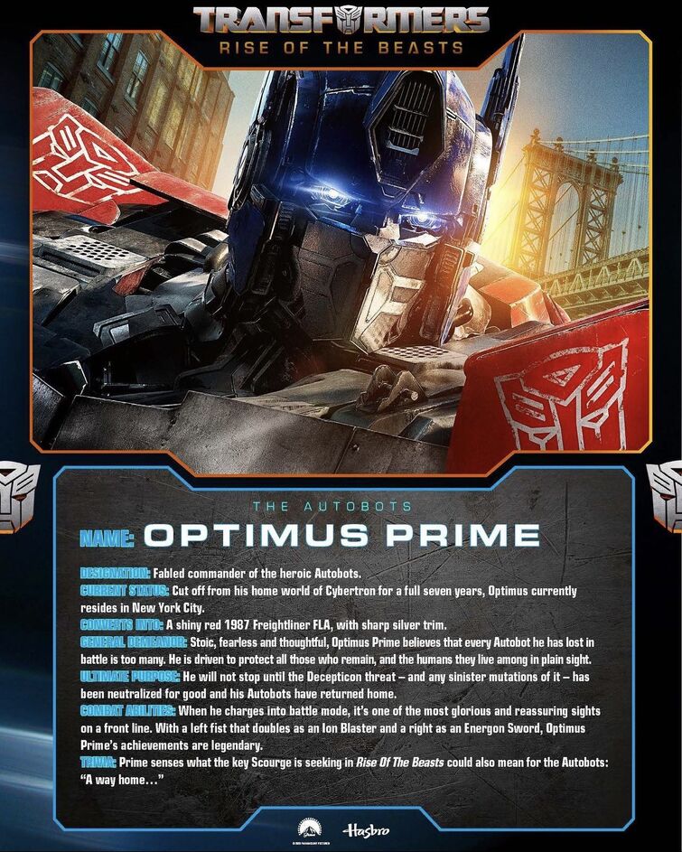 Transformers Rise of the Beasts Character Cards Fandom