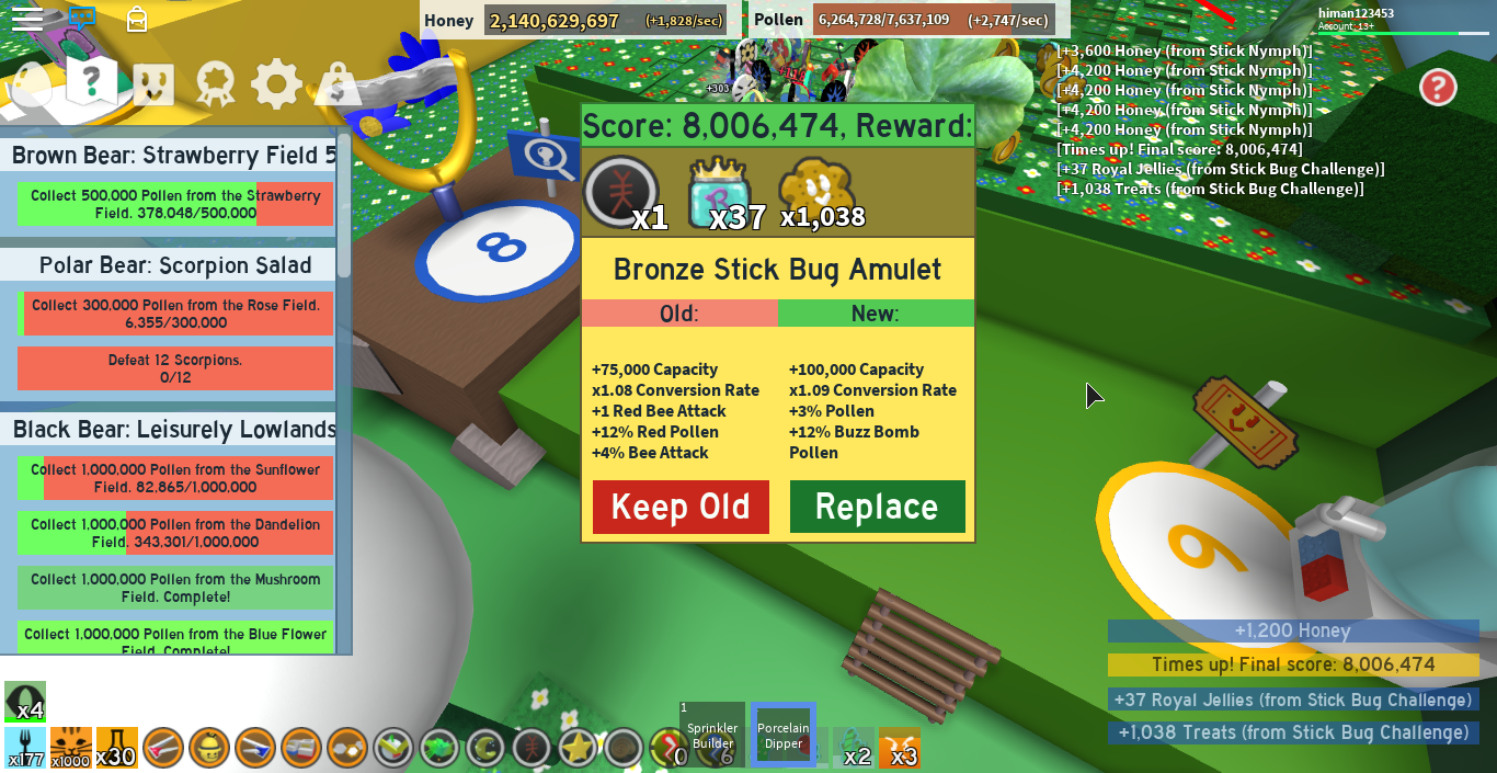 Roblox Bee Swarm Simulator Stick Bug Amulet