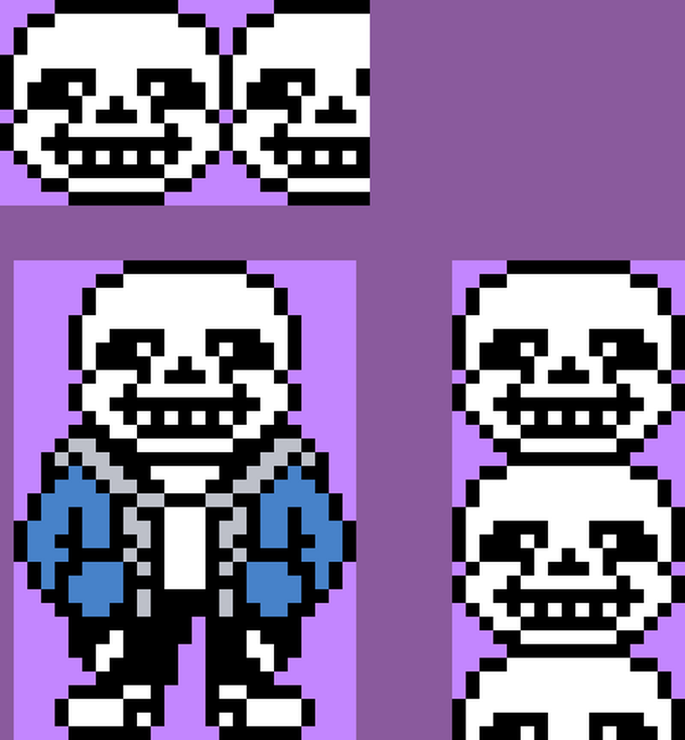 Made a Sans sprite that uses his battle sprite proportions