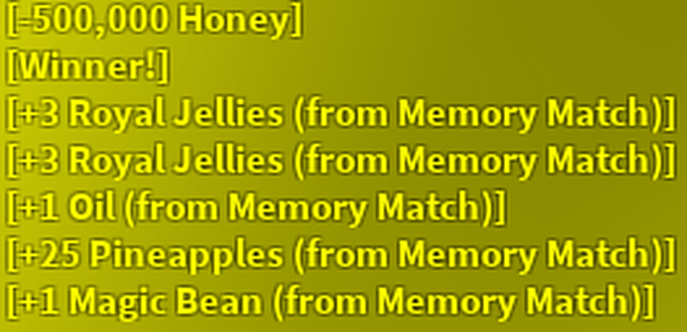 Memory Match, Bee Swarm Simulator Wiki
