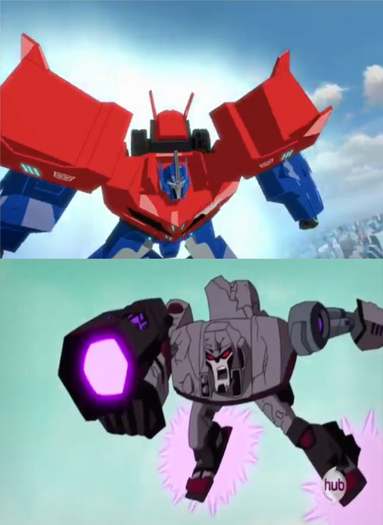 transformers animated optimus prime vs megatron