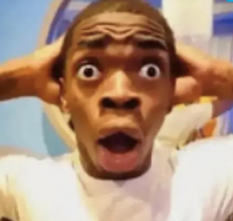 Shocked Black Guy Meme Face in Roblox UGC
