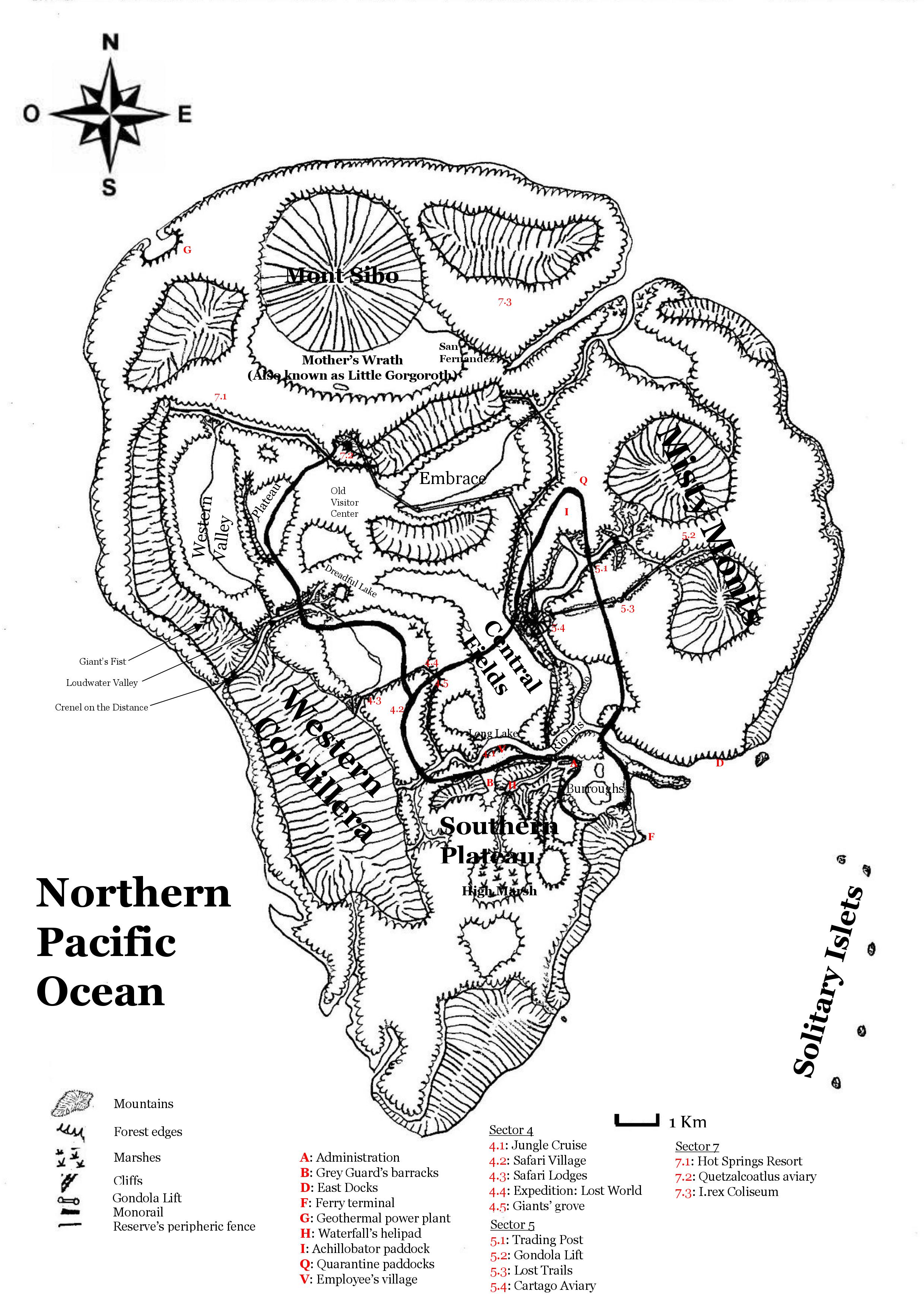 Here S A Map Of Isla Nublar I Made For My Jw Rewrite Fandom